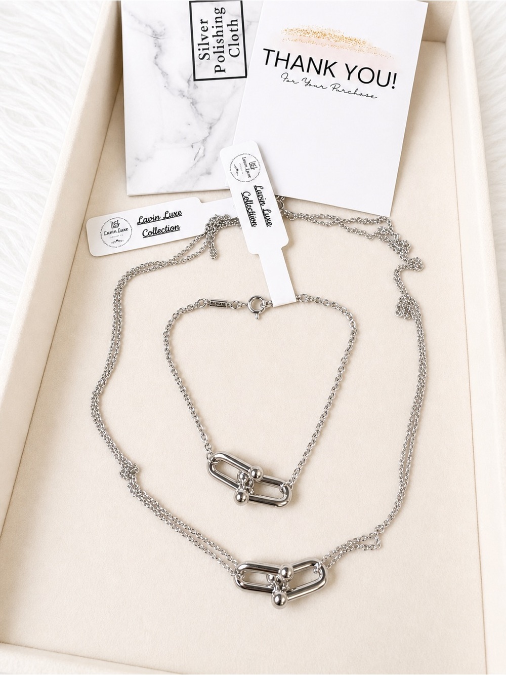 SET !!! Hardware Silver 925 Necklace & bracelet Set